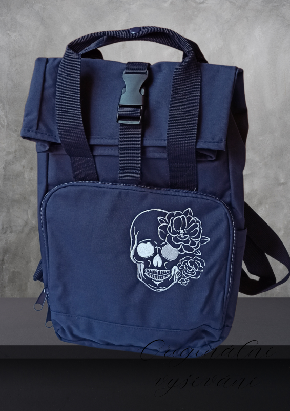 Městský batoh Roll-top se dvěma ušima, tmavě šedý